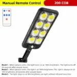 Lampe Solaire Extérieure 200 LED COB – Étanche IP65 avec Détecteur de Mouvement – Image 2