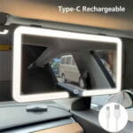 Miroir HD de Voiture avec LED – Fixation Pare-Soleil & 3 Niveaux d’Éclairage – Image 2