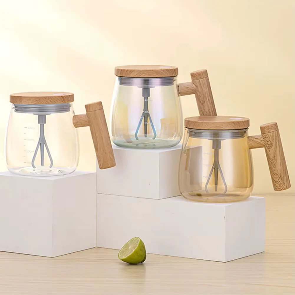 Tasse Auto-Remuante Élégante en Verre – 400 ml – Image 2