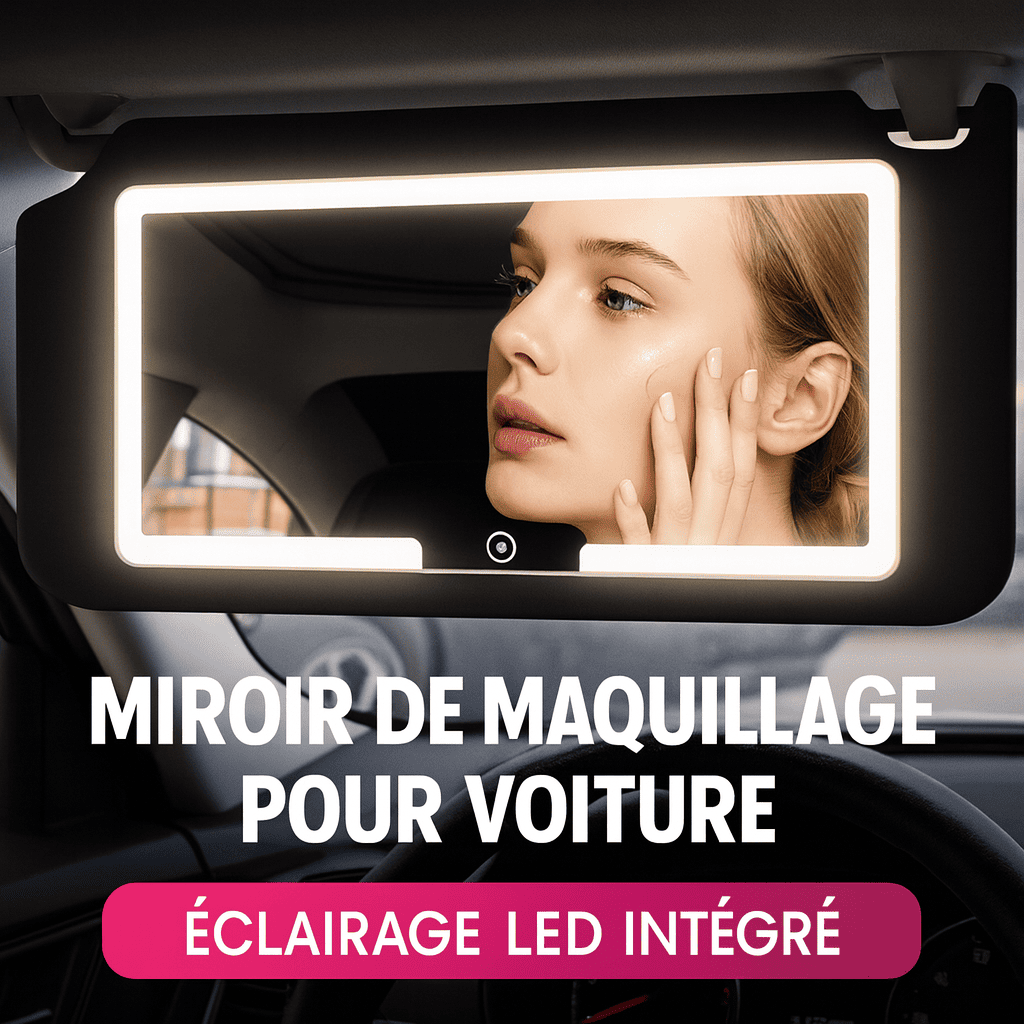 img_4896 Miroir HD de Voiture avec LED – Fixation Pare-Soleil & 3 Niveaux d’Éclairage – Image 1