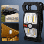 Lampe Solaire à Pince avec Détecteur de Mouvement – LED Extérieure Portable