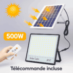 Projecteur Solaire LED 500w avec Télécommande – Étanche IP67
