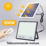 Projecteur Solaire LED 500w avec Télécommande – Étanche IP67