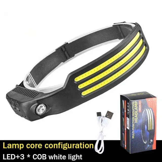 Lampe Frontale LED – 3 Modes d’Éclairage + Détecteur de Mouvement – Image 2