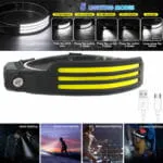 Lampe Frontale LED – 3 Modes d’Éclairage + Détecteur de Mouvement – Image 4