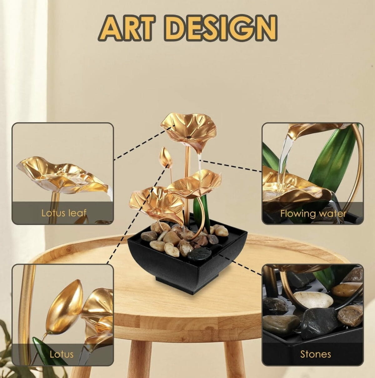 Fontaine Décorative de Table – Cascade d’Eau Relaxante – Image 3