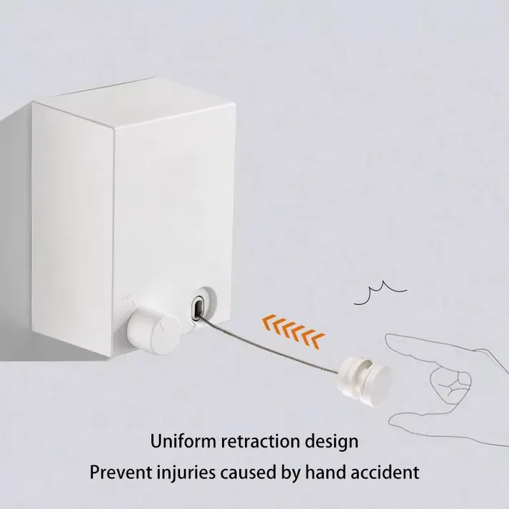 Sèche-linge Rétractable en Acier Inoxydable – Corde 4.2 m – Image 3