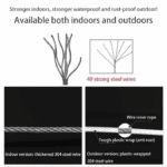 Sèche-linge Rétractable en Acier Inoxydable – Corde 4.2 m – Image 5