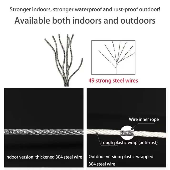 Sèche-linge Rétractable en Acier Inoxydable – Corde 4.2 m – Image 5