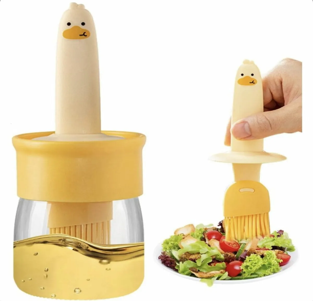 Brosse à huile en silicone — Jaune poussin – Image 2