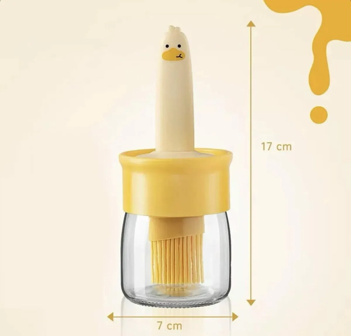 Brosse à huile en silicone — Jaune poussin – Image 3