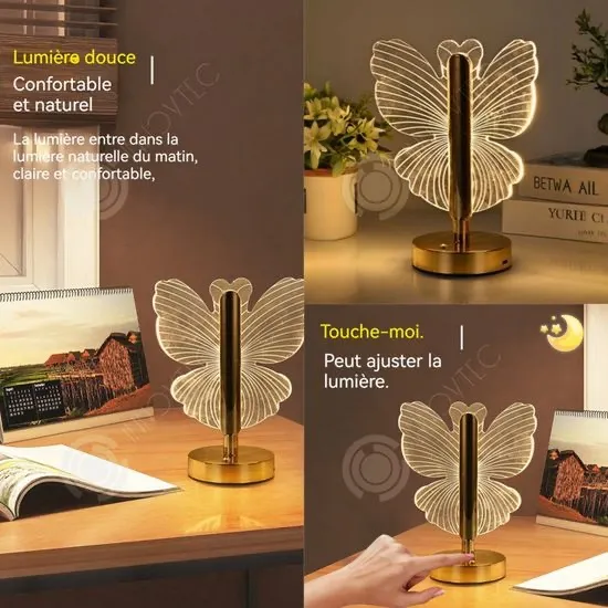 Veilleuse Papillon – 3 Couleurs Réglables, Rechargeable – Image 5