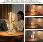 Lampe de Table LED 3D Acrylique – Socle Doré, Rechargeable et Tactile – Image 3