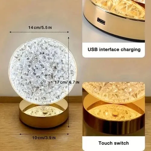 Lampe de Table de Chevet Ronde – Gradation LED – Image 4