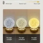 Lampe de Table de Chevet Ronde – Gradation LED – Image 3