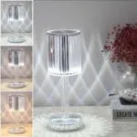 Lampe de Table LED en Cristal – Sans Fil Rechargeable, Gradation Tactile – Image 2