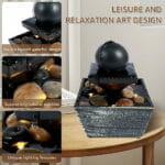 Fontaine d’Intérieur Relaxante avec LED et Galets Naturels – Image 2