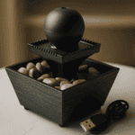 Fontaine d’Intérieur Relaxante avec LED et Galets Naturels