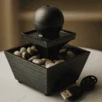 Fontaine d’Intérieur Relaxante avec LED et Galets Naturels