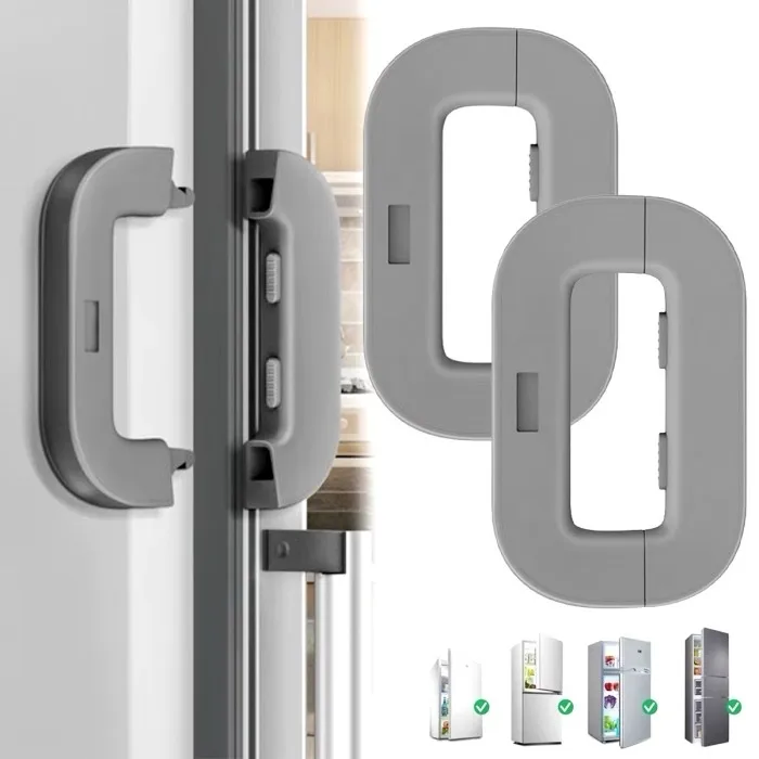 Serrure de Réfrigérateur et Congélateur – Sécurité Enfants -gris – Image 2