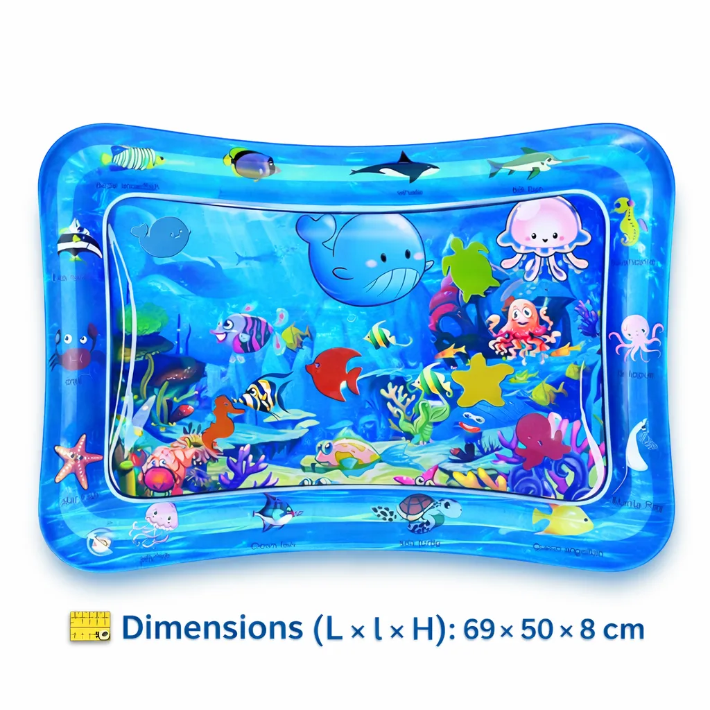 Tapis de Jeu d’Eau Bébé – Bébé Water Pad Gonflable Tummy Time – Image 2
