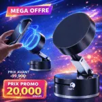 Support Téléphone Magnétique à Ventouse 360° – Fixation Puissante pour Voiture