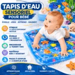 Tapis de Jeu d’Eau Bébé – Bébé Water Pad Gonflable Tummy Time – Image 7