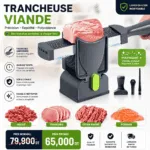 Coupe-Viande Manuel – Fresh Meat Slicer Épaisseur Réglable 2–4 mm