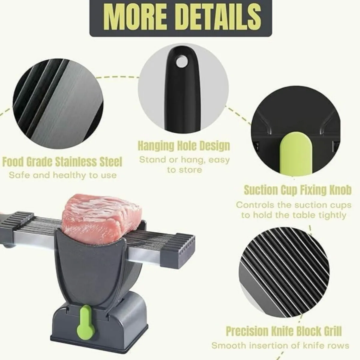 Coupe-Viande Manuel – Fresh Meat Slicer Épaisseur Réglable 2–4 mm – Image 4