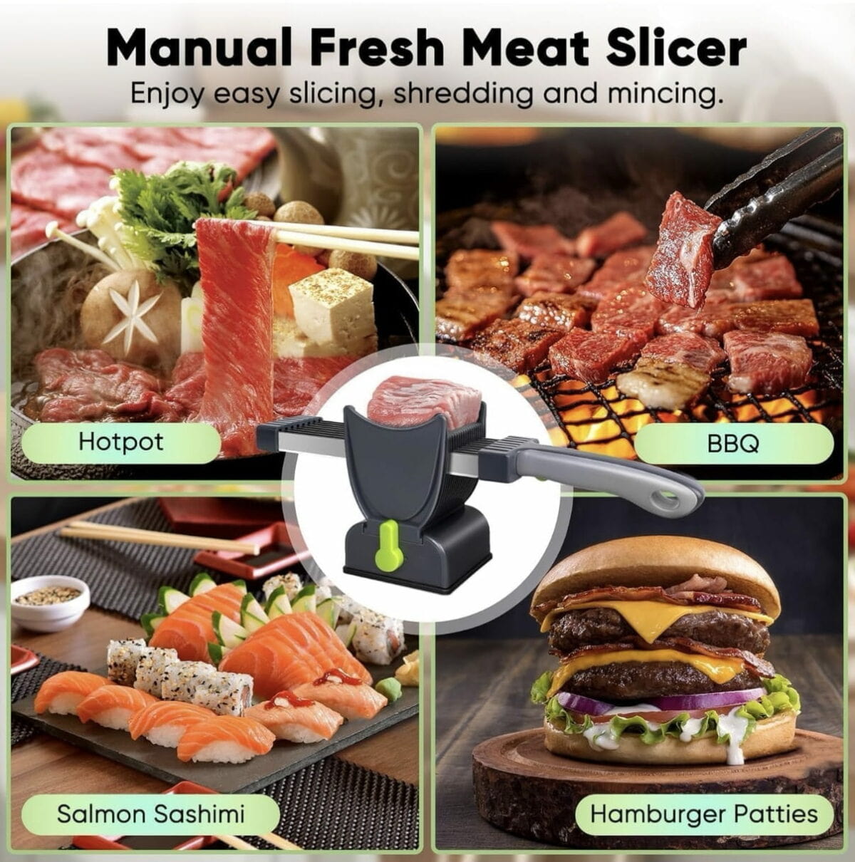 Coupe-Viande Manuel – Fresh Meat Slicer Épaisseur Réglable 2–4 mm – Image 8