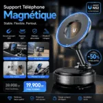 Support Téléphone Magnétique – Fixation Puissante 360°