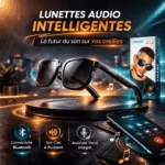 Lunettes Intelligentes Bluetooth 5.4 – Smart Glasses Audio avec Appels Mains Libres