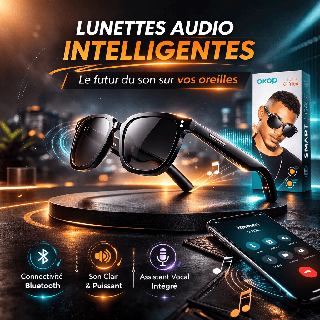 401be42f-6532-4d9f-b7b4-1c6187c1bd26 Lunettes Intelligentes Bluetooth 5.4 – Smart Glasses Audio avec Appels Mains Libres – Image 1