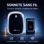 Sonnette Sans Fil Moderne – Installation Facile, Longue Portée & Plusieurs Mélodies – Image 2