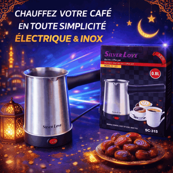Cafetière Électrique Inox Silver Love – 0,8 L
