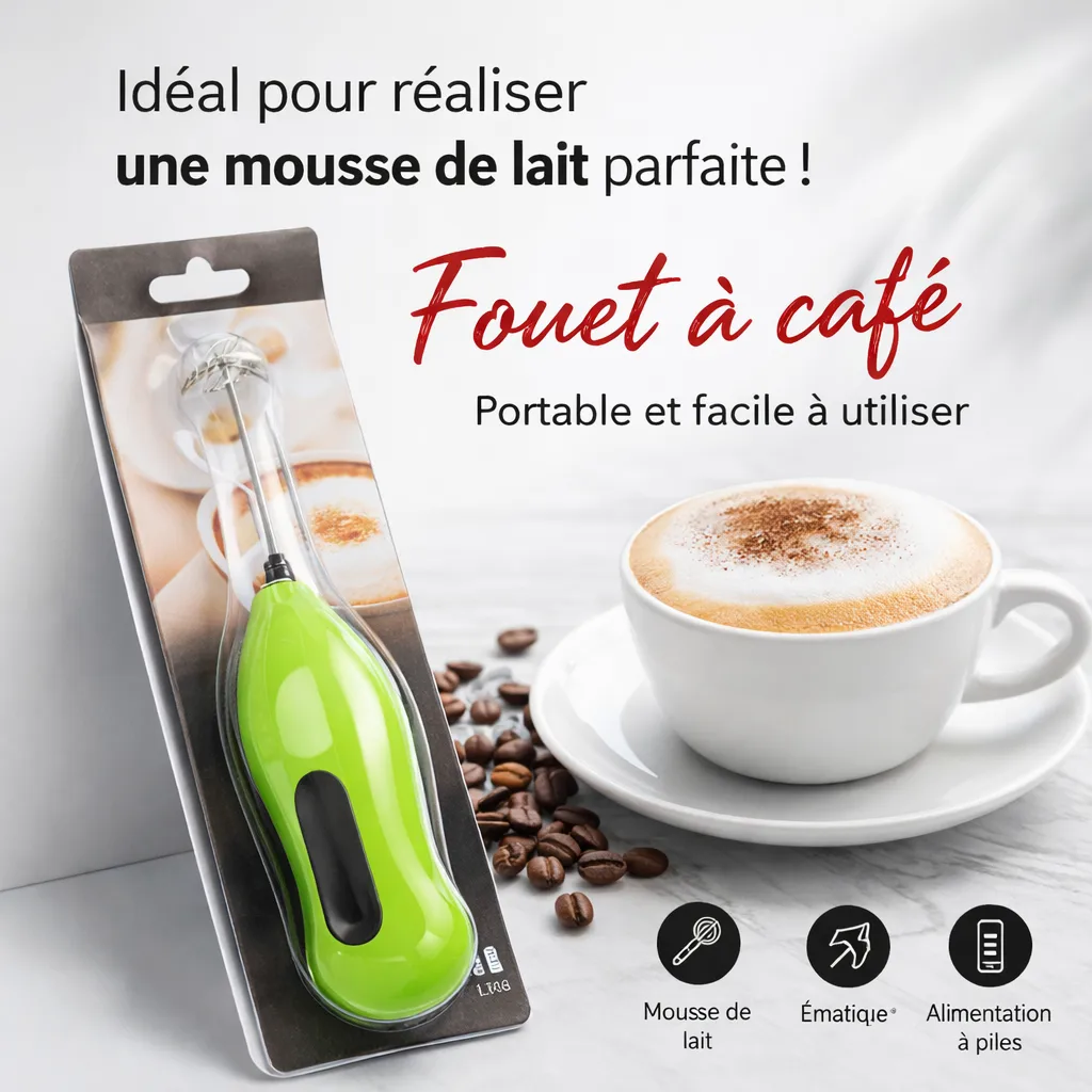 Fouet à Café Électrique Portable – Mousseur à Lait Rapide – Image 2