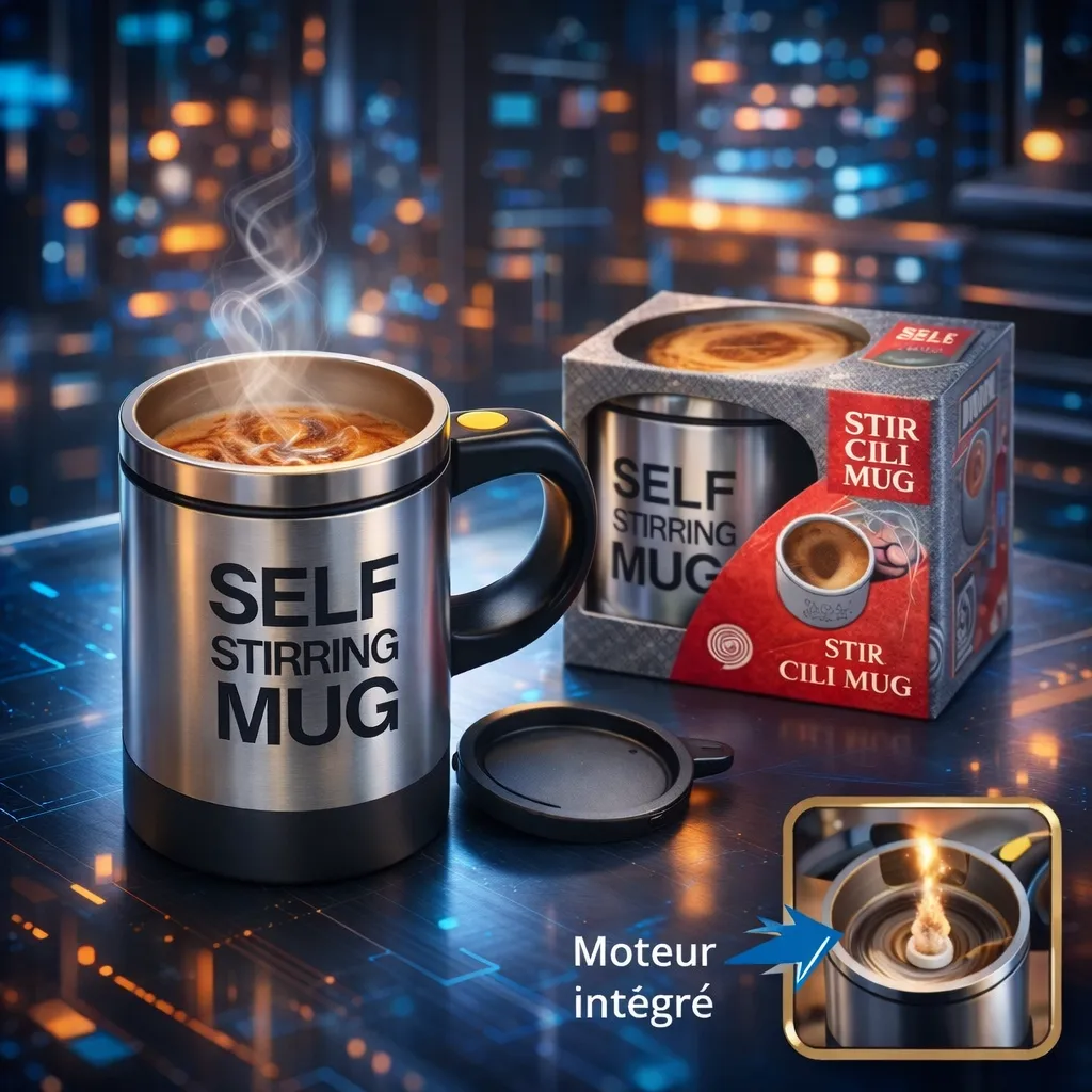 Tasse Auto Mélangeuse Électrique Inox – Moteur Intégré – Image 4