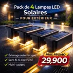 Pack de 4 Lampes LED Solaires Murales – Escaliers, Murs, Jardin & Allées