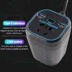 Rechargez PC & Téléphones en Voiture | Convertisseur 220V + USB 3.1A Rapide – Image 3