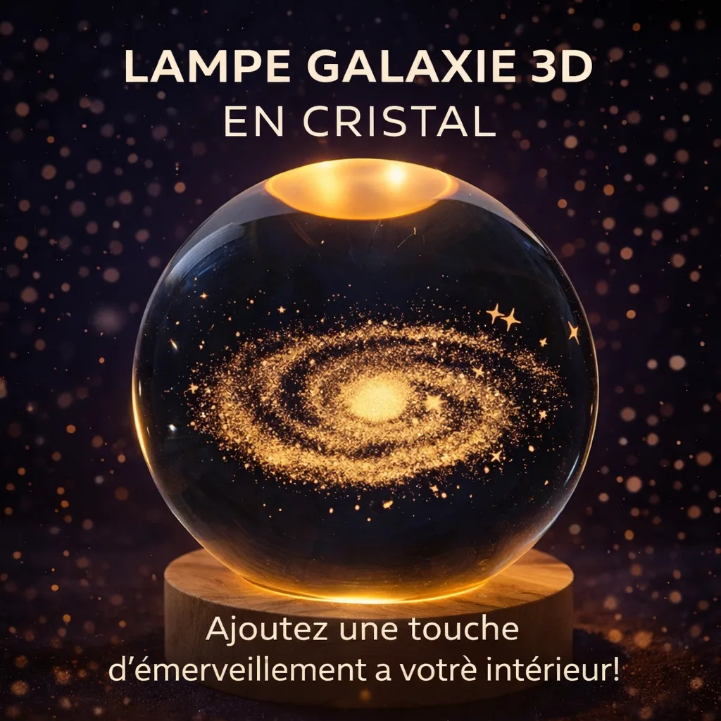 Lampe Cristal 3D Cosmos LED – Lampe Décorative Moderne – Image 5