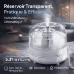 Humidificateur d’Air Ultrasonique Grande Capacité – Diffuseur de Brume LED avec Arrêt Automatique