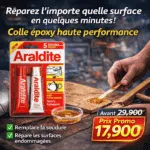 Colle Époxy Araldite Rapide 5 Minutes – Réparation Métal, Bois & Multi-Surfaces