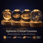 Lampe Cristal 3D Cosmos LED – Lampe Décorative Moderne
