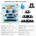 Lot de 7 Clips pour Câbles – Organisation Pratique – Image 3