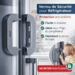 Serrure de Réfrigérateur et Congélateur – Sécurité Enfants -gris
