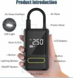 Mini Compresseur d’Air Portable Numérique – Gonfleur de Pneus Électrique avec Écran LCD et Lampe LED – Image 3