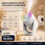 Mini Humidificateur LED 300ml – Diffuseur d’Ambiance USB Silencieux | Rotation 360°