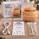 Diffuseur d’Huiles Essentielles Ultrasonique LED – Humidificateur d’Air Design Bois – Relaxation & Bien-être Maison – Image 3