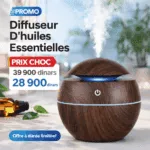 Diffuseur d’Huiles Essentielles Ultrasonique LED – Humidificateur d’Air Design Bois – Relaxation & Bien-être Maison