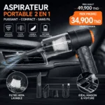 Aspirateur Portable Sans Fil Puissant 2 en 1 | Voiture & Maison Tunisie